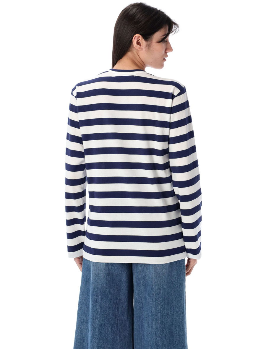 Rhinestones heart striped t-shirt - Spazio Pritelli