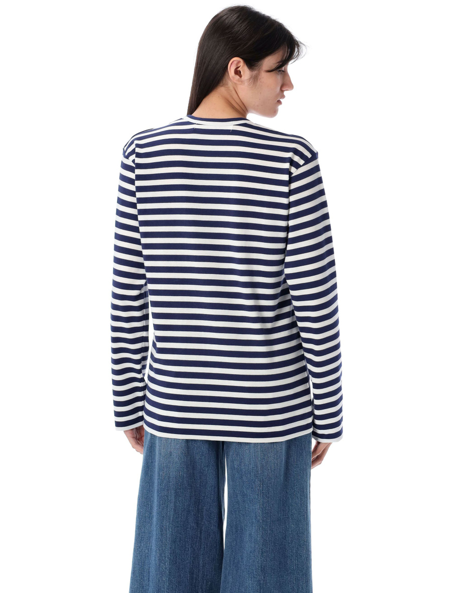 Rhinestones heart striped t-shirt - Spazio Pritelli