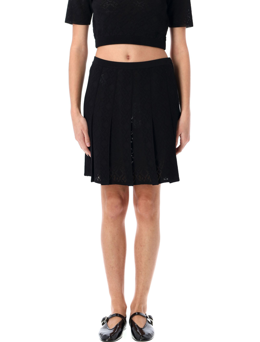Pleated skirt in monogram 72 jacquard - Spazio Pritelli