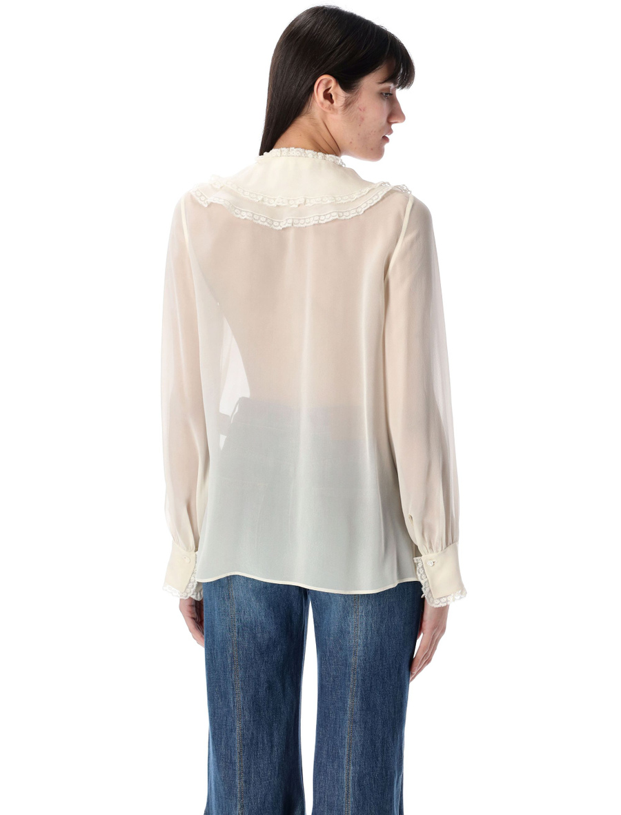 Silk ruffled blouse - Spazio Pritelli