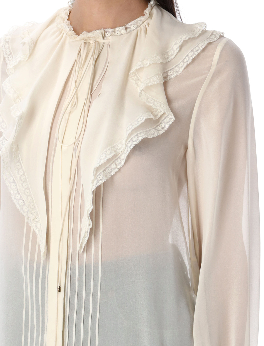 Silk ruffled blouse - Spazio Pritelli