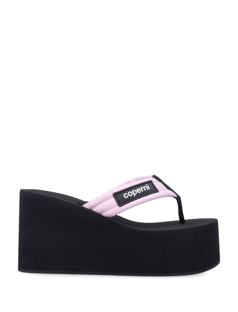 Branded wedge thong sandal - Spazio Pritelli