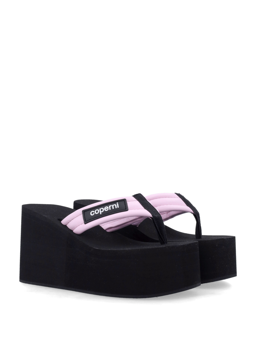 Branded wedge thong sandal - Spazio Pritelli