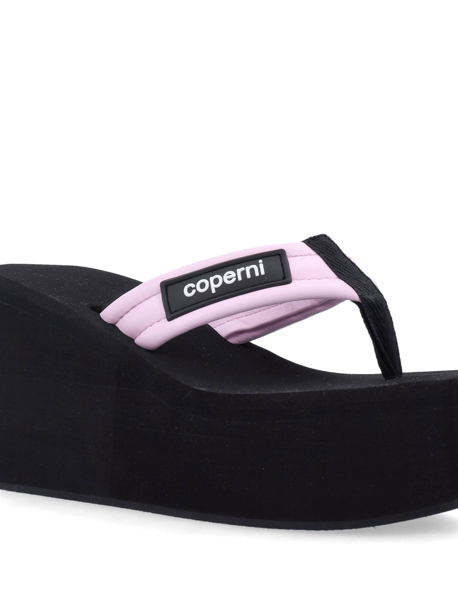 Branded wedge thong sandal - Spazio Pritelli