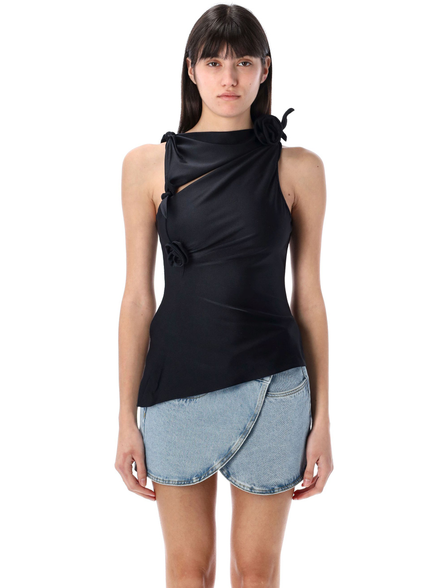 Asymmetric flower top - Spazio Pritelli