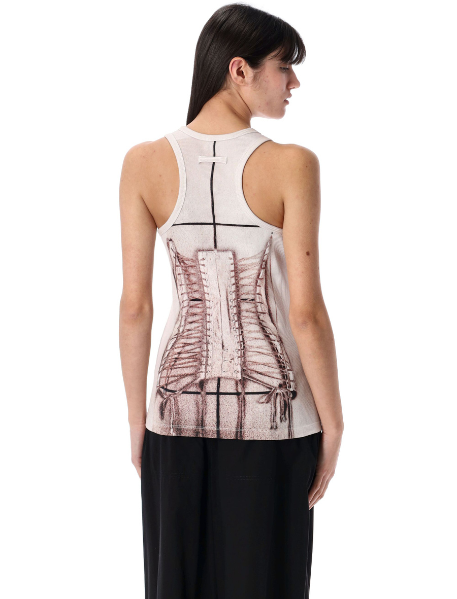 Trompe l'Oil corset tank top - Spazio Pritelli