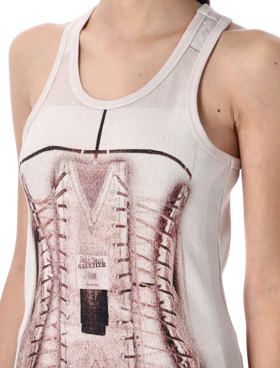 Trompe l'Oil corset tank top - Spazio Pritelli