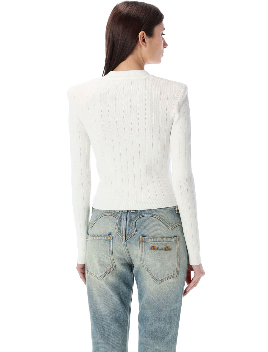 Gold buttons knit cardigan - Spazio Pritelli