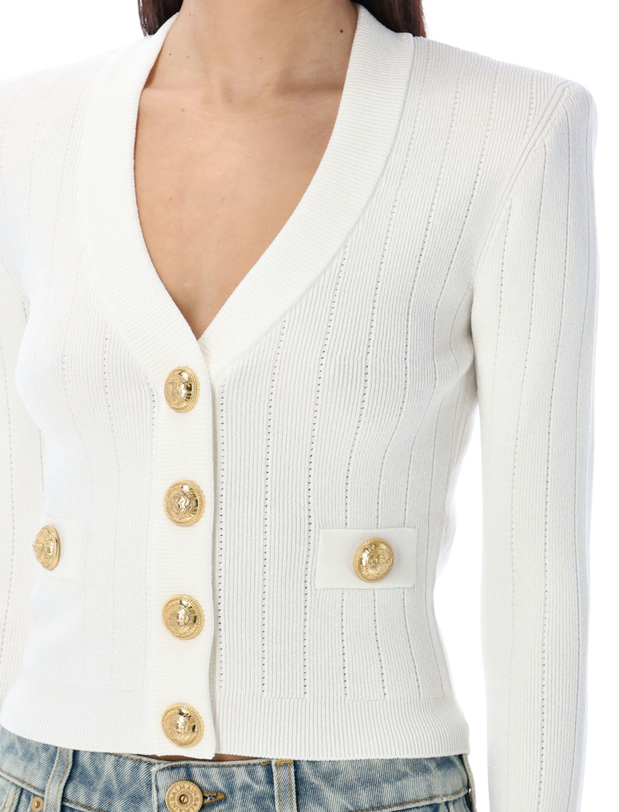 Gold buttons knit cardigan - Spazio Pritelli