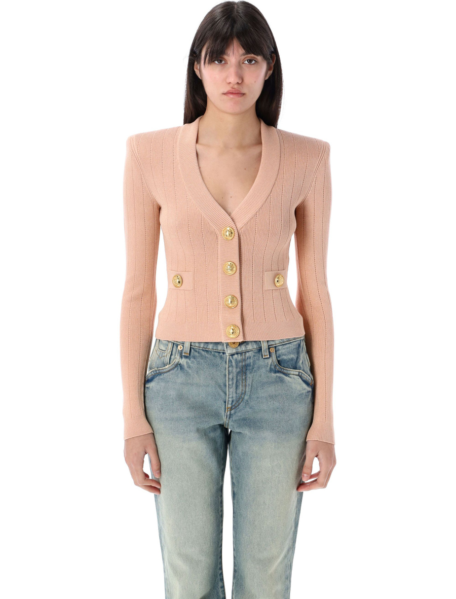 Gold buttons knit cardigan - Spazio Pritelli