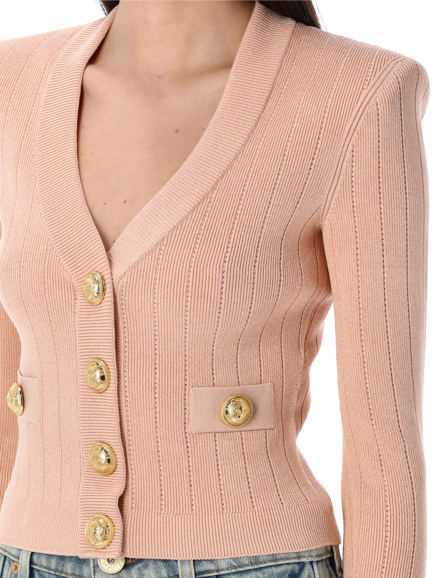 Gold buttons knit cardigan - Spazio Pritelli