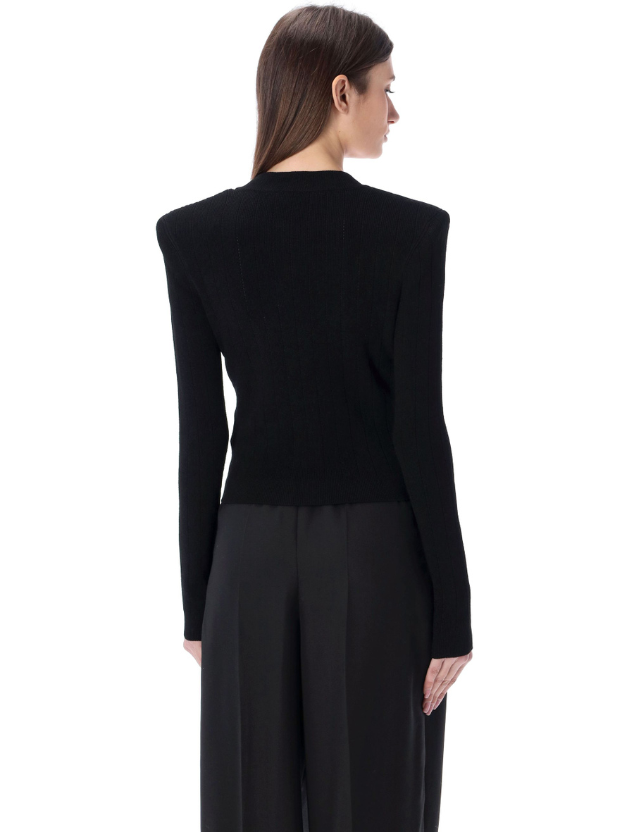 Gold buttons knit cardigan - Spazio Pritelli