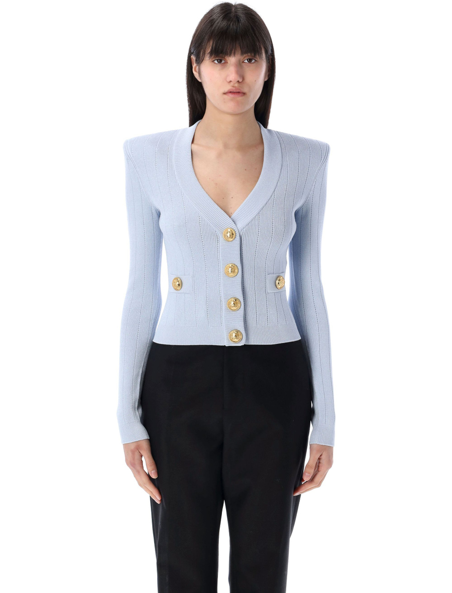 Gold buttons knit cardigan - Spazio Pritelli