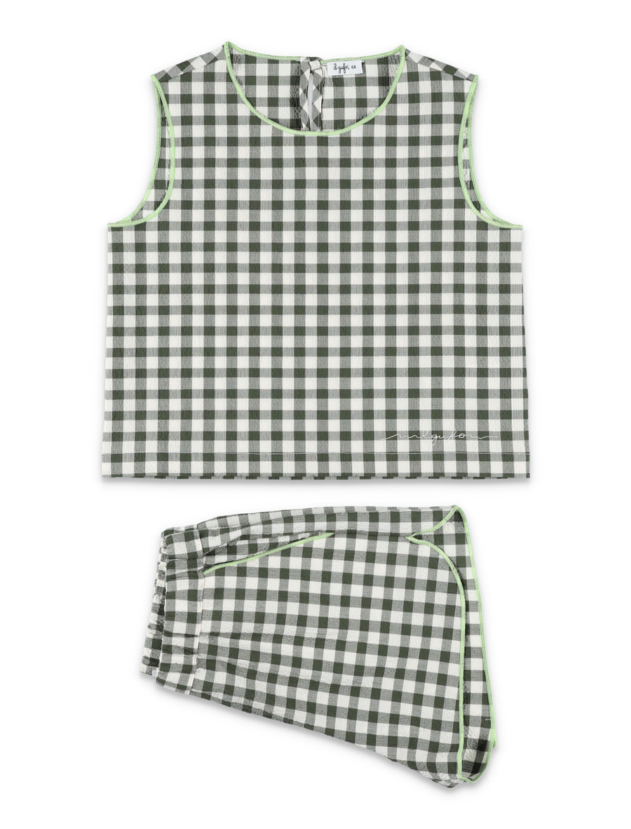 Kid - Gingham check seersucker set - Spazio Pritelli