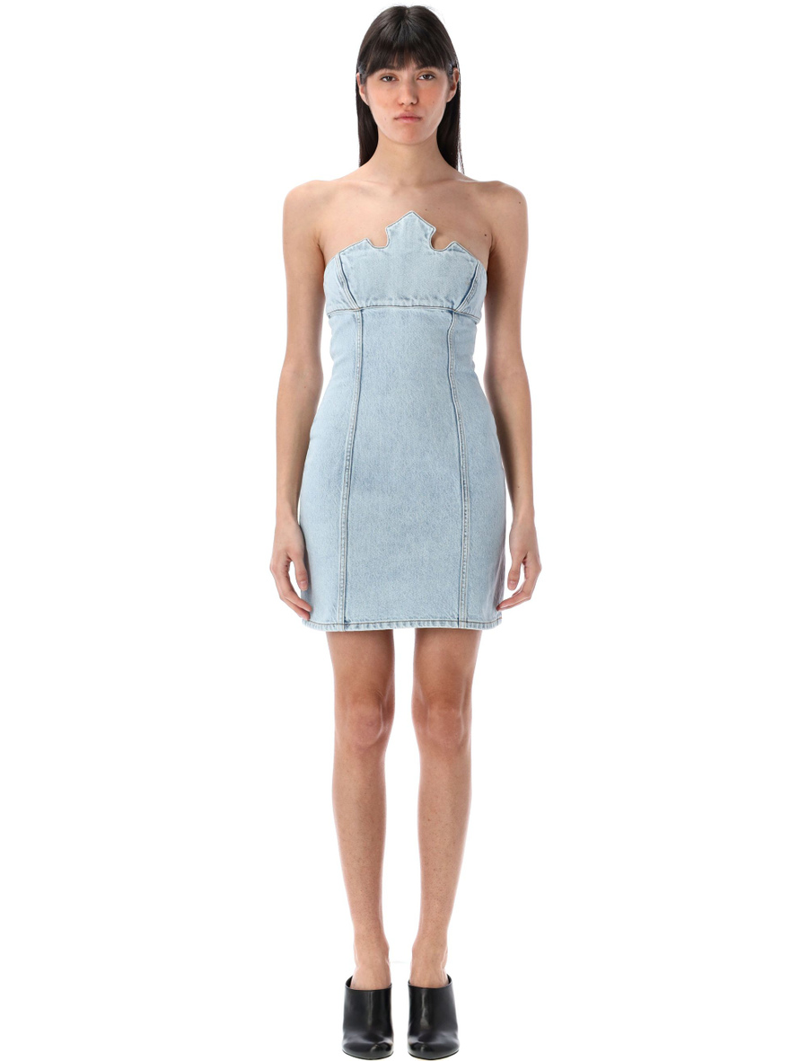 Crown denim mini dress - Spazio Pritelli