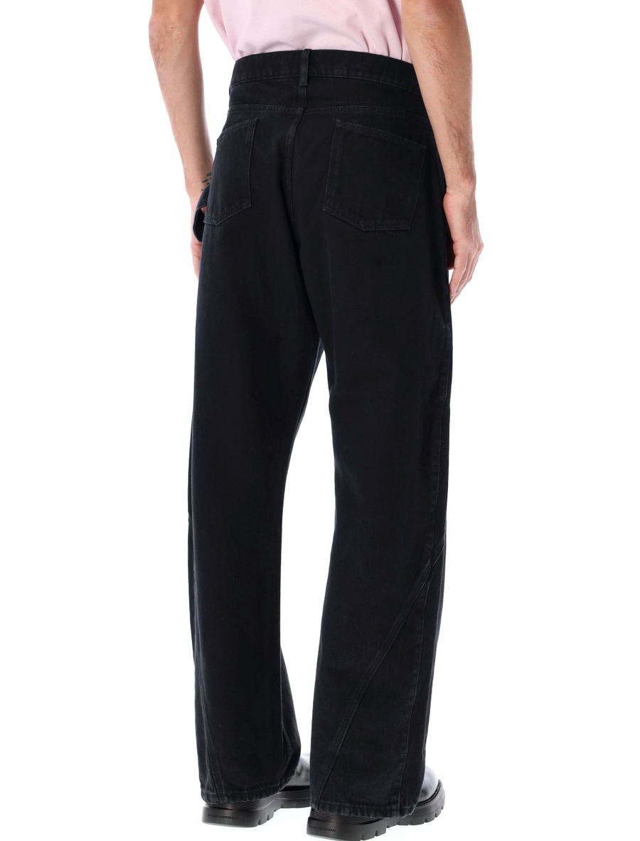 Cotton twisted workwear denim pants - Spazio Pritelli