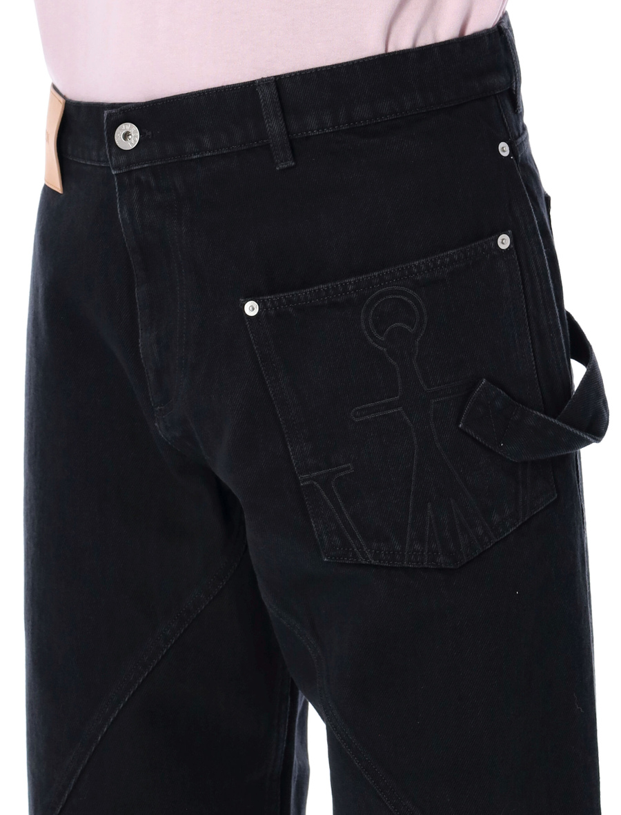 Cotton twisted workwear denim pants - Spazio Pritelli