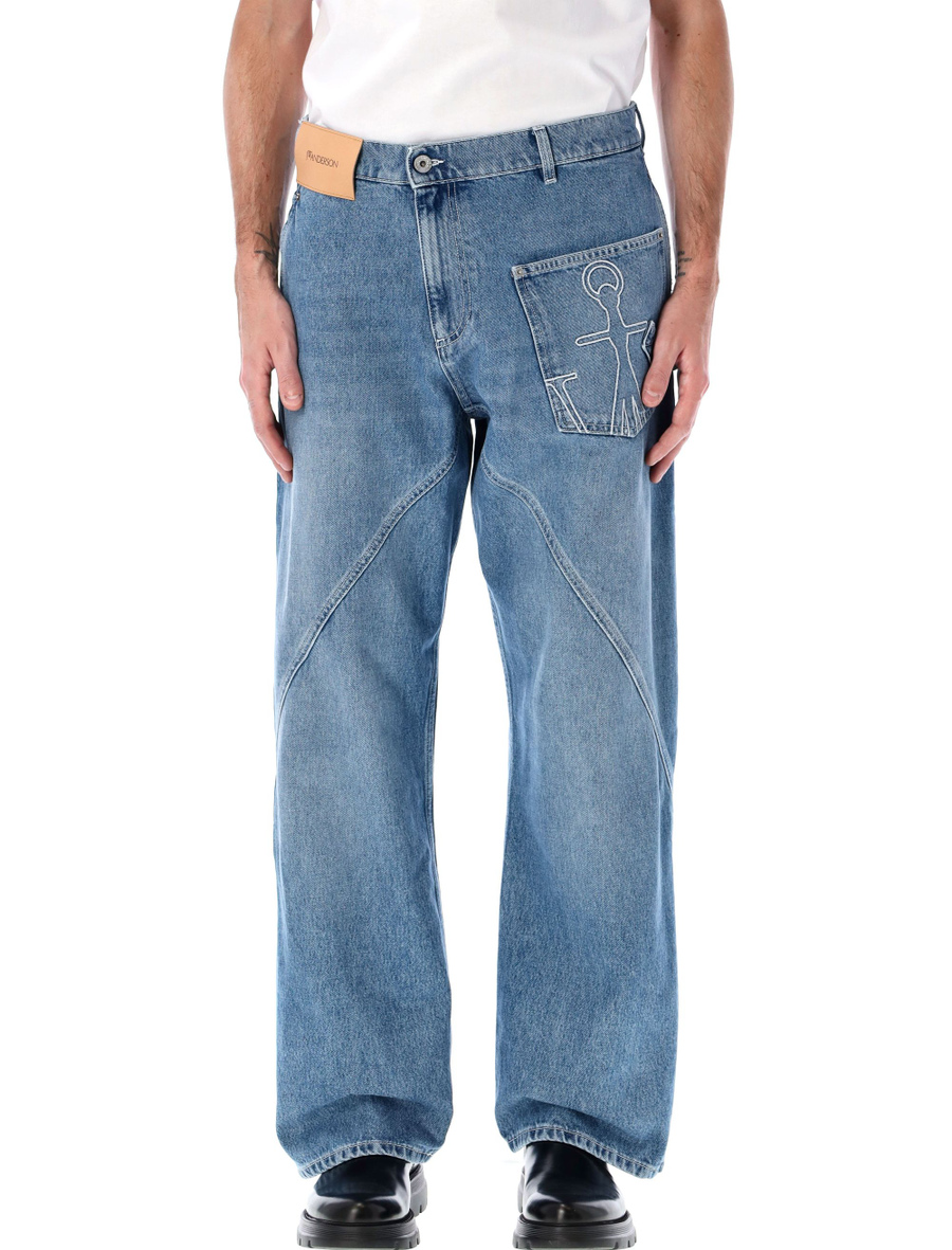 Cotton twisted workwear denim pants - Spazio Pritelli