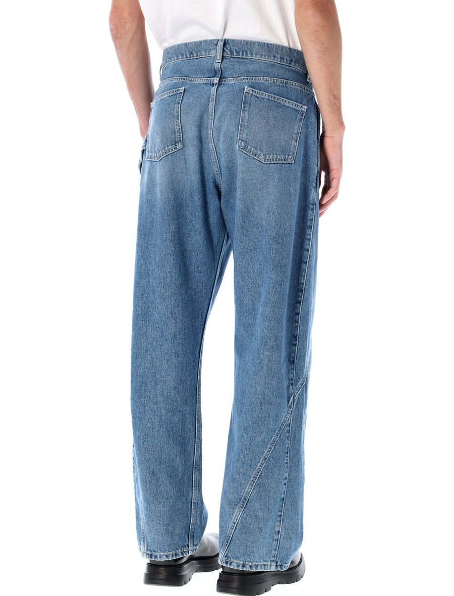 Cotton twisted workwear denim pants - Spazio Pritelli