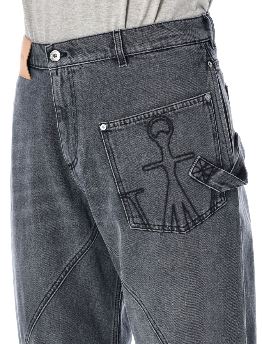Cotton twisted workwear denim pants - Spazio Pritelli