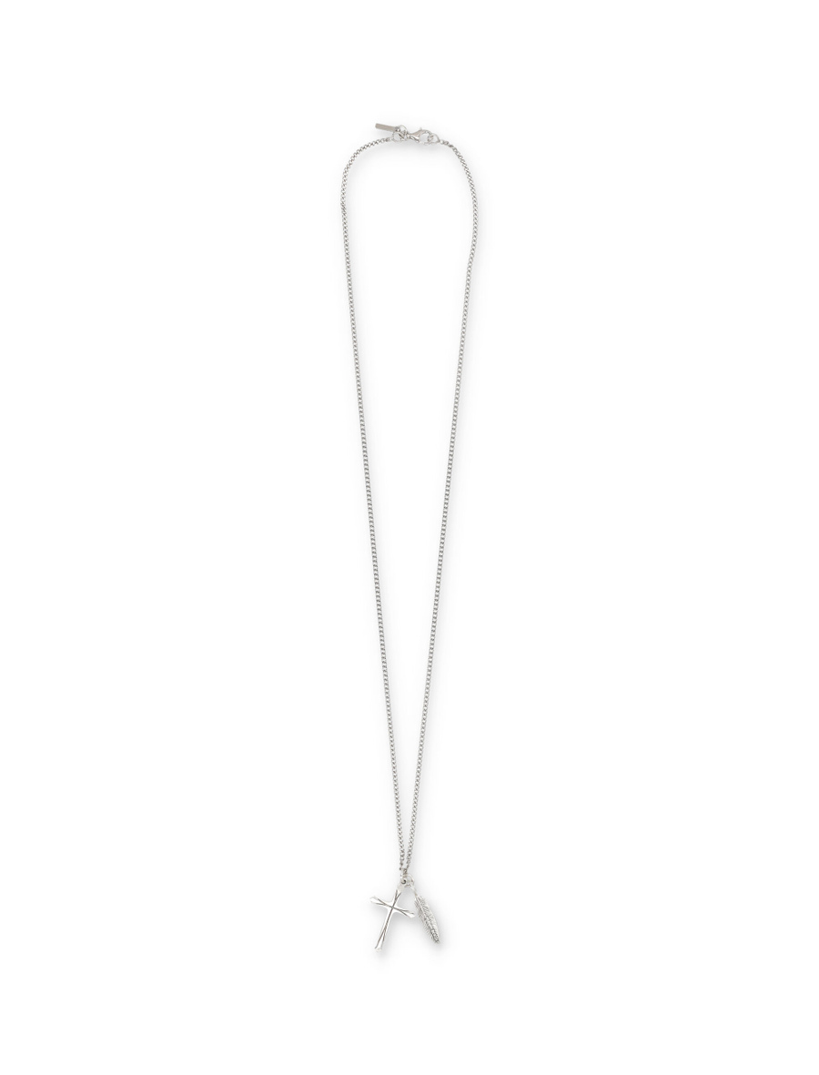 Feather and Cross necklace - Spazio Pritelli