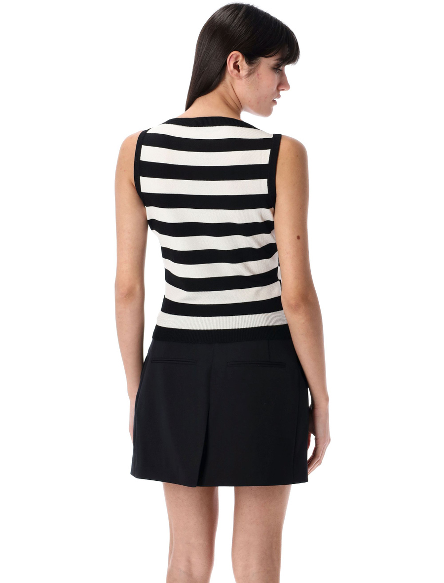 Knit Marinière top with face motif - Spazio Pritelli