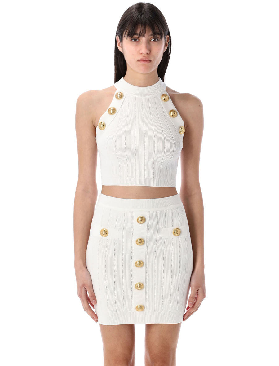6-button knit halterneck top - Spazio Pritelli