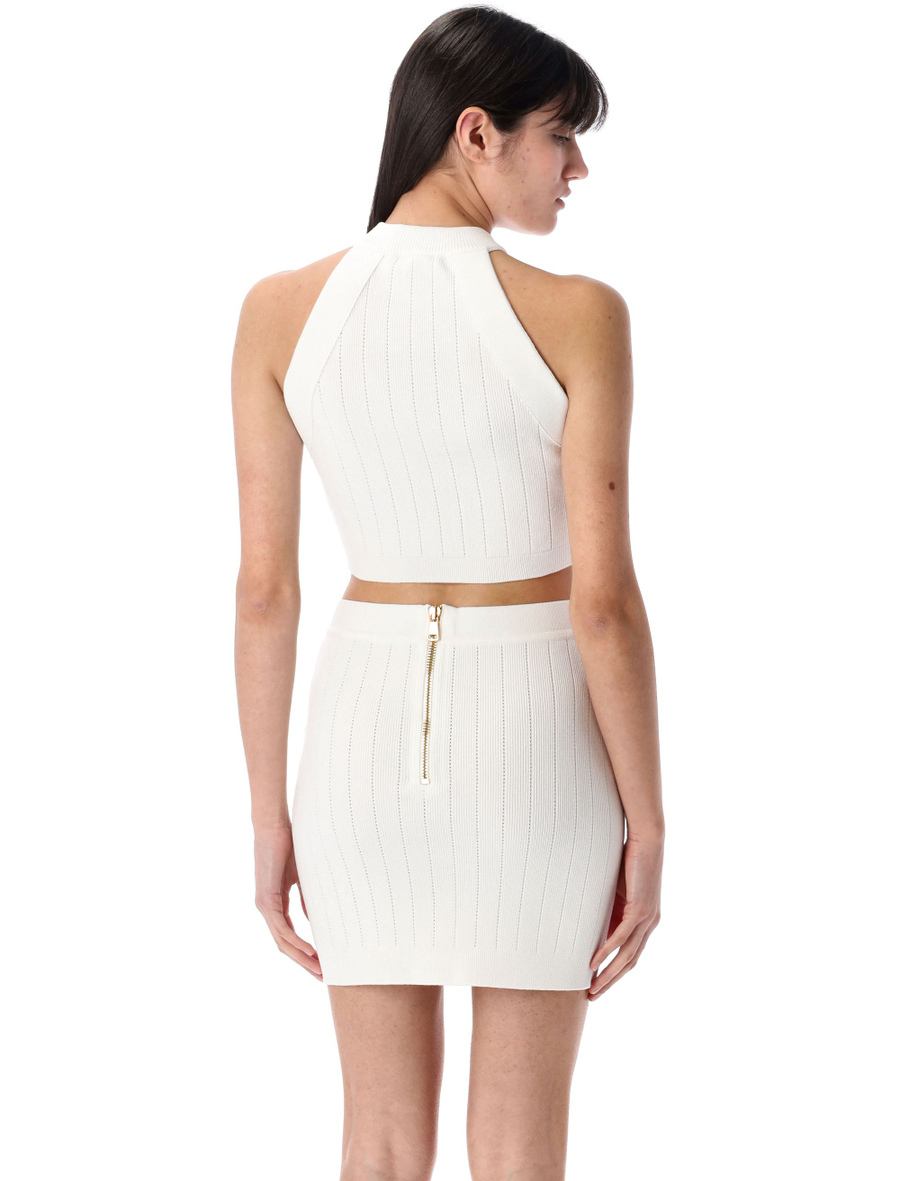 6-button knit halterneck top - Spazio Pritelli