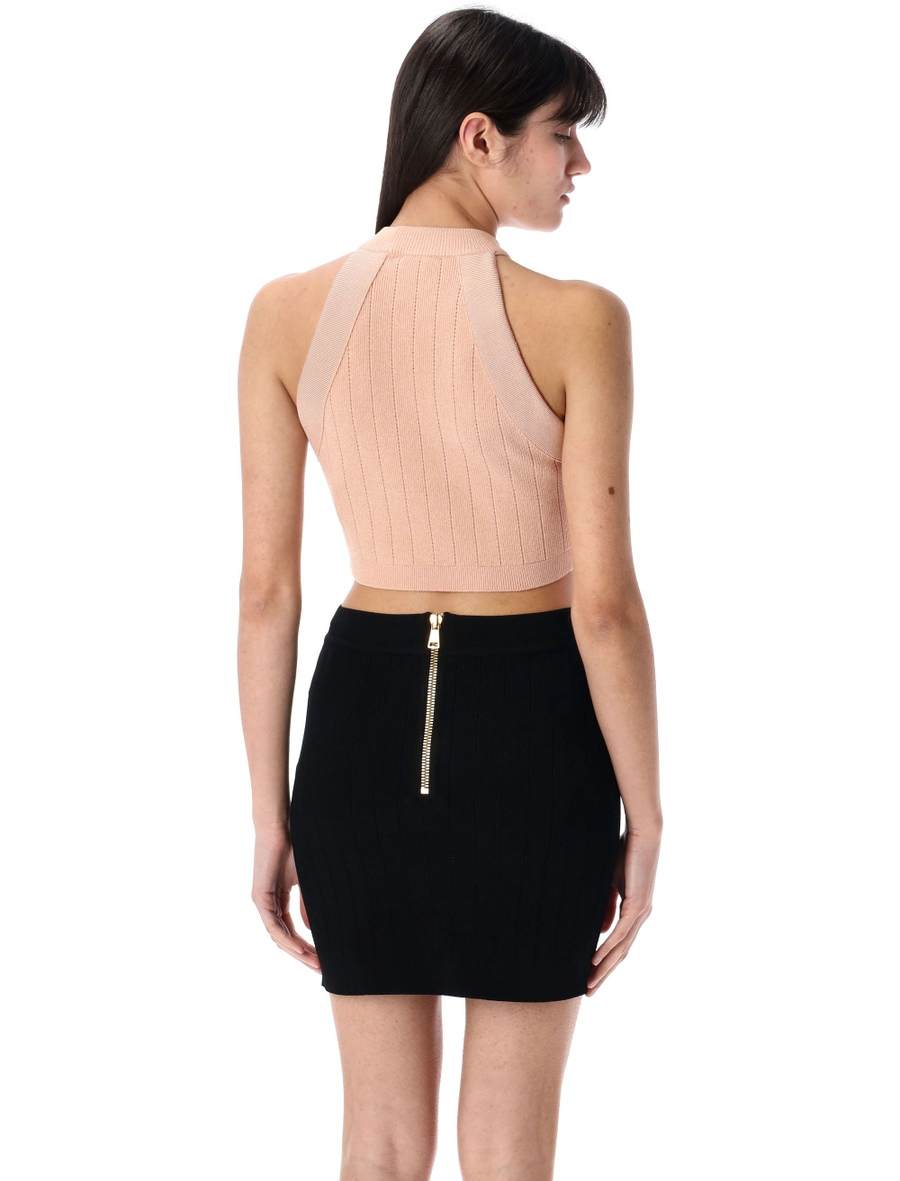6-button knit halterneck top - Spazio Pritelli