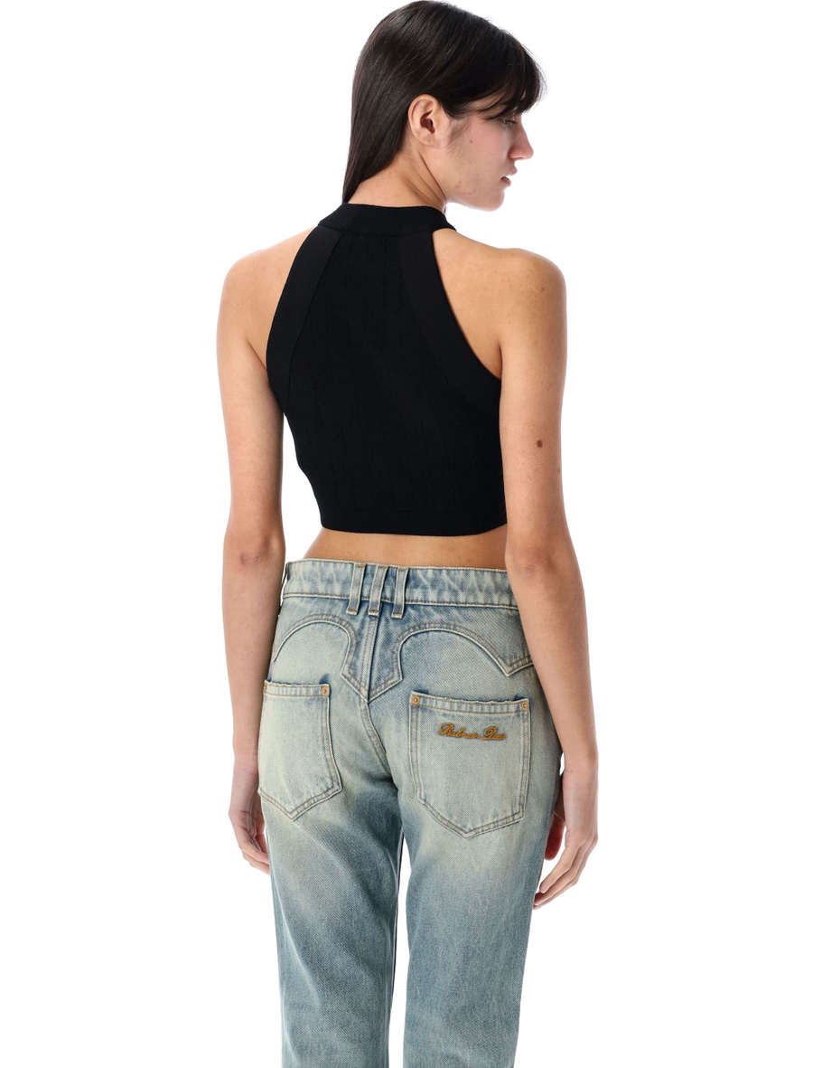 6-button knit halterneck top - Spazio Pritelli
