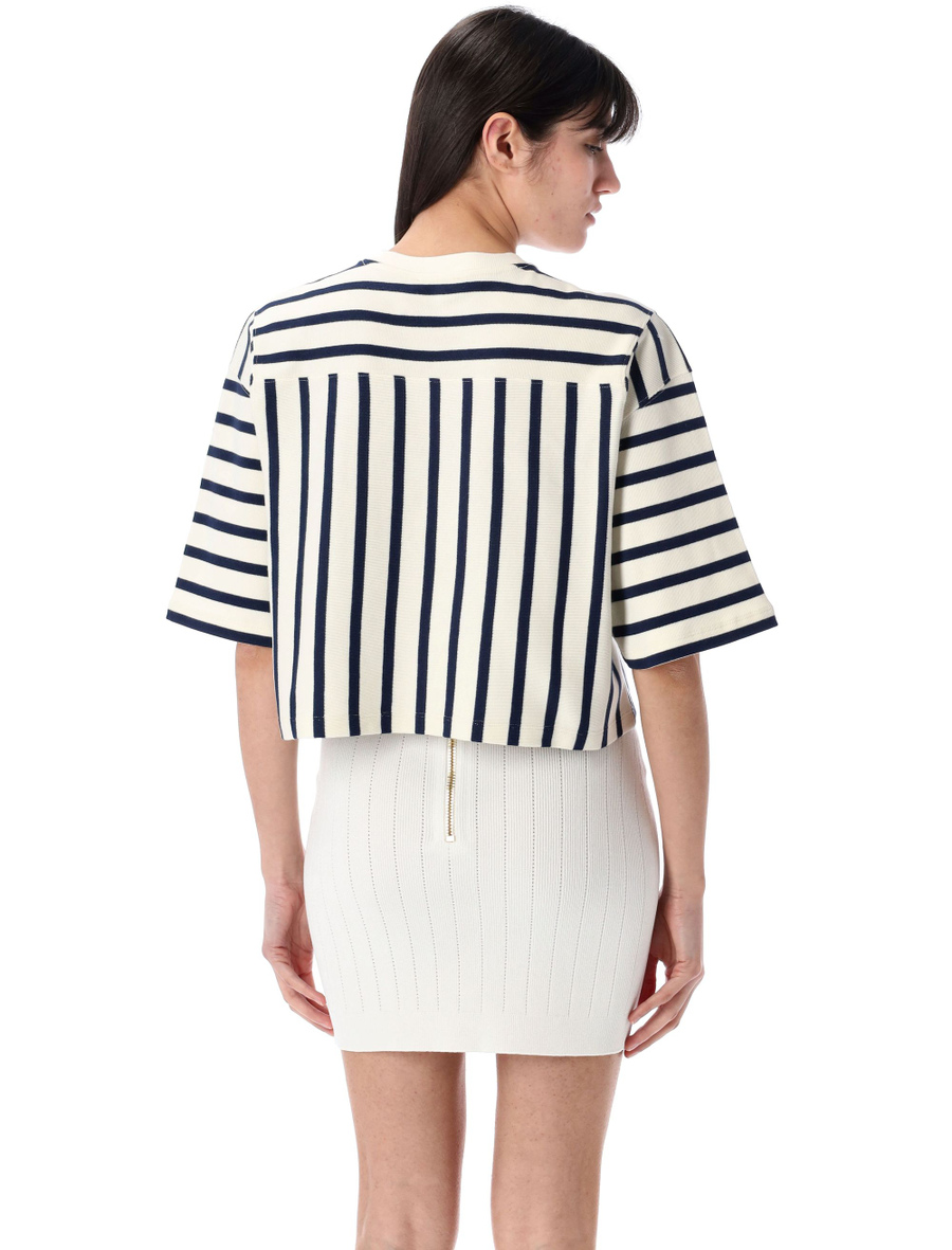 Striped Balmain Baseball top - Spazio Pritelli