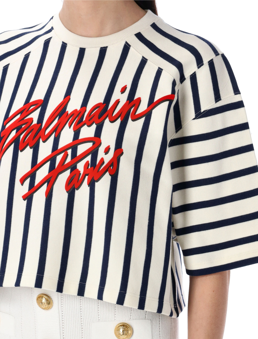Striped Balmain Baseball top - Spazio Pritelli