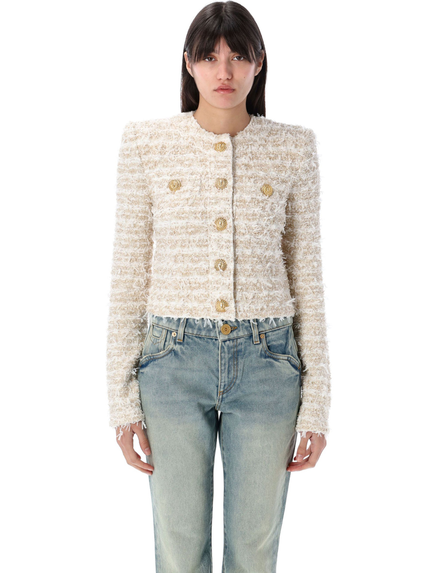 CROPPED JACKET ROUND COLLAR - Spazio Pritelli