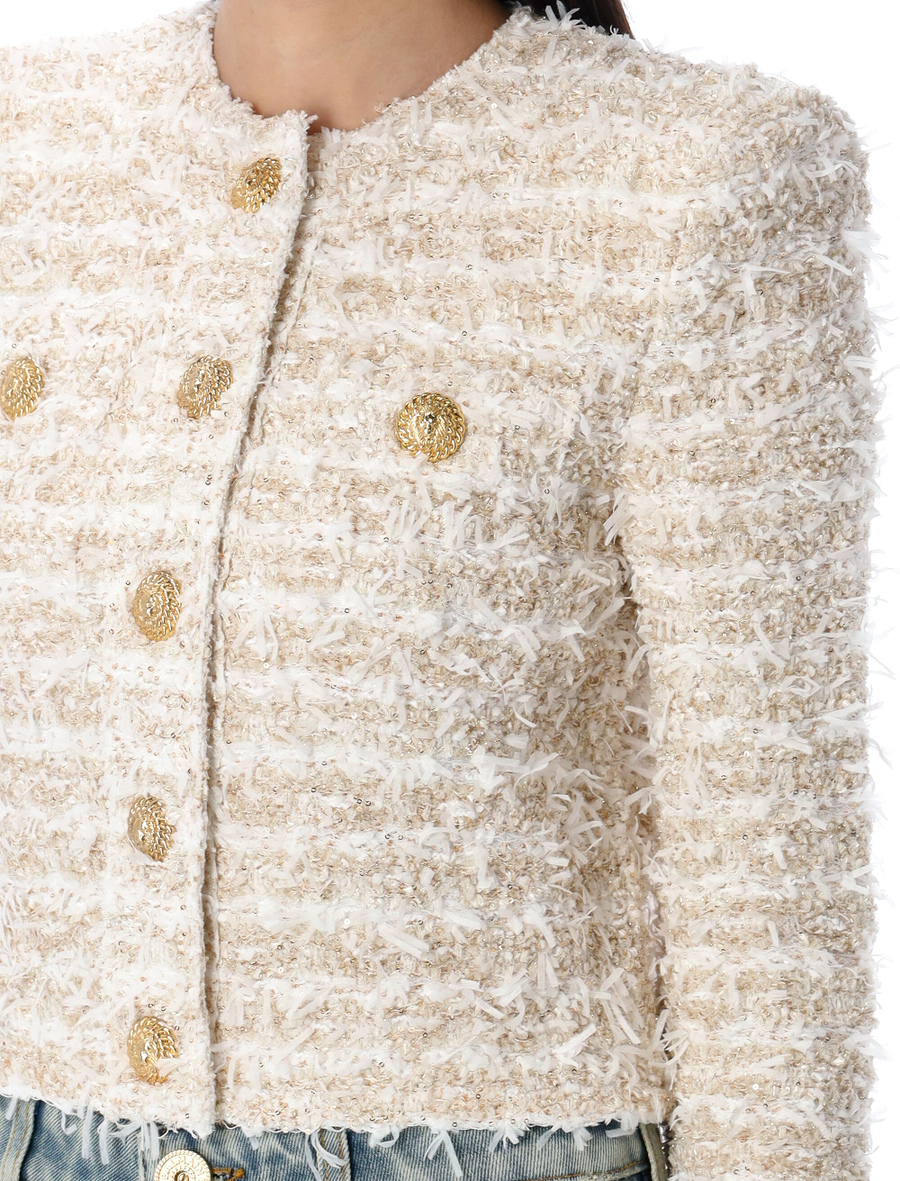 CROPPED JACKET ROUND COLLAR - Spazio Pritelli