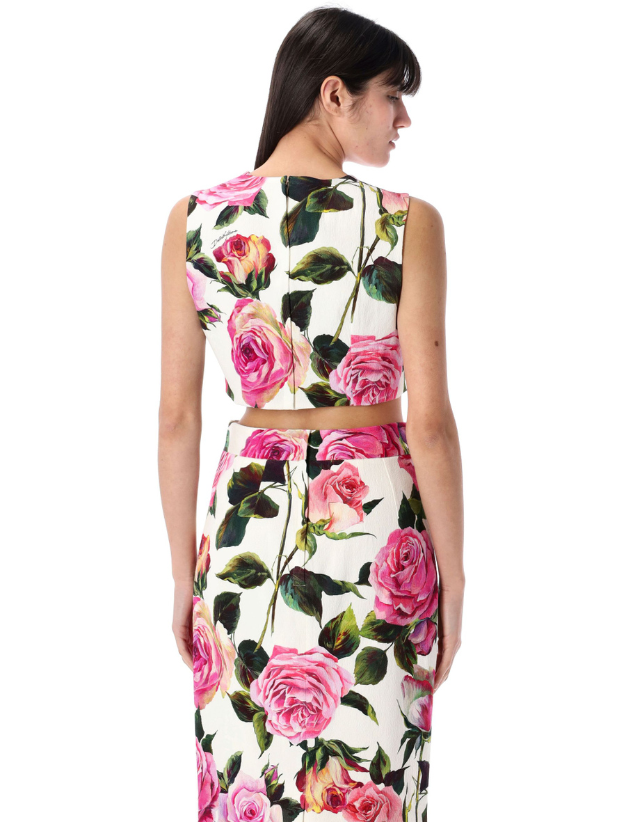 Roses print cropped top - Spazio Pritelli