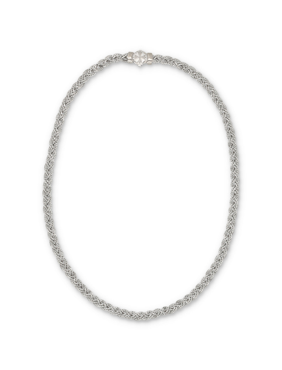 Diamond-cut flat braided necklace - Spazio Pritelli