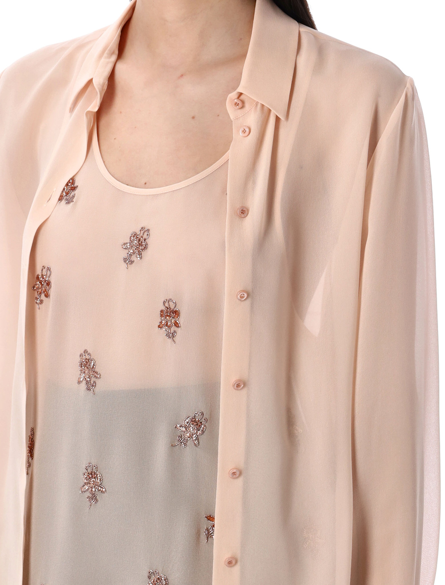 Double layer shirt with embroidered top - Spazio Pritelli