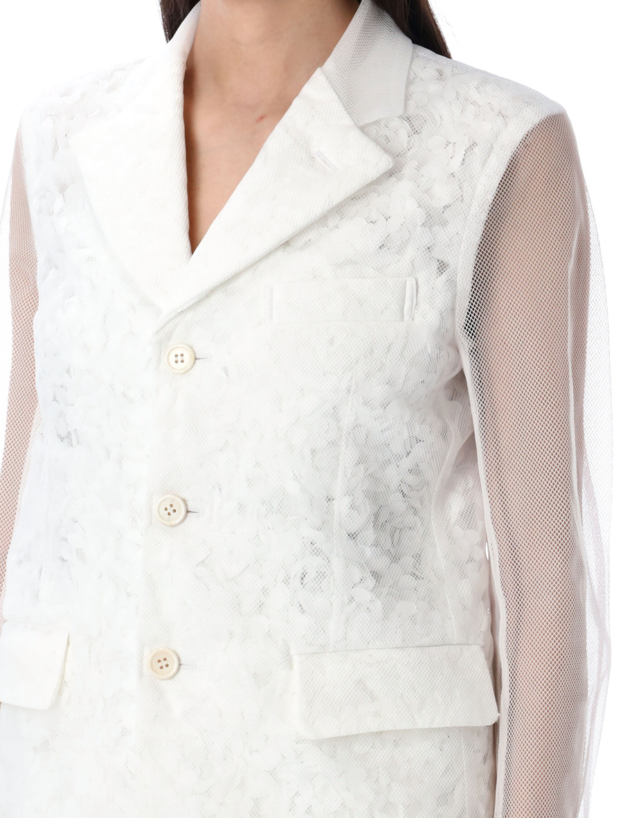 Semi-sheer panelled blazer - Spazio Pritelli