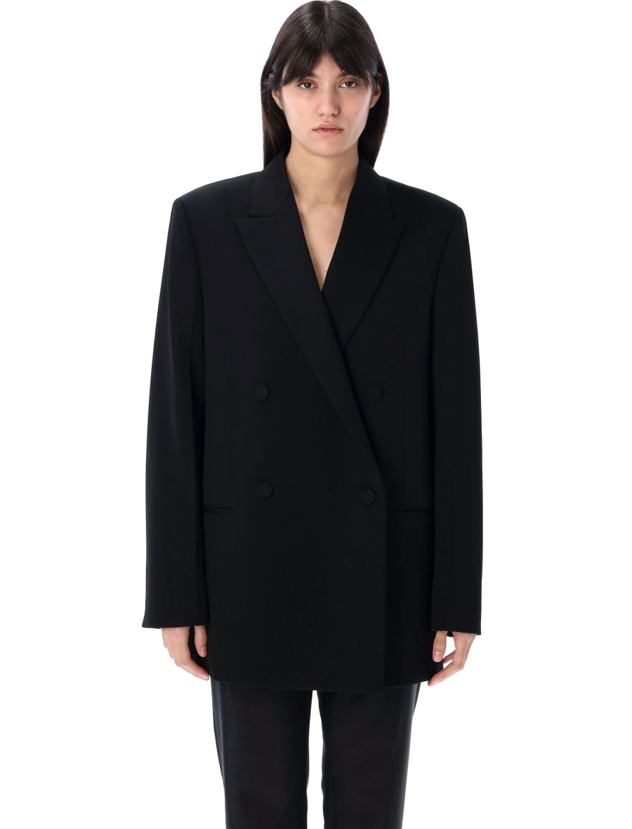 Compact wool grain de poudre blazer - Spazio Pritelli