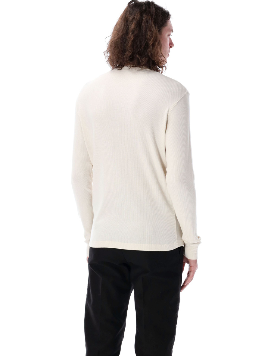 Cotton and modal rib Henley - Spazio Pritelli