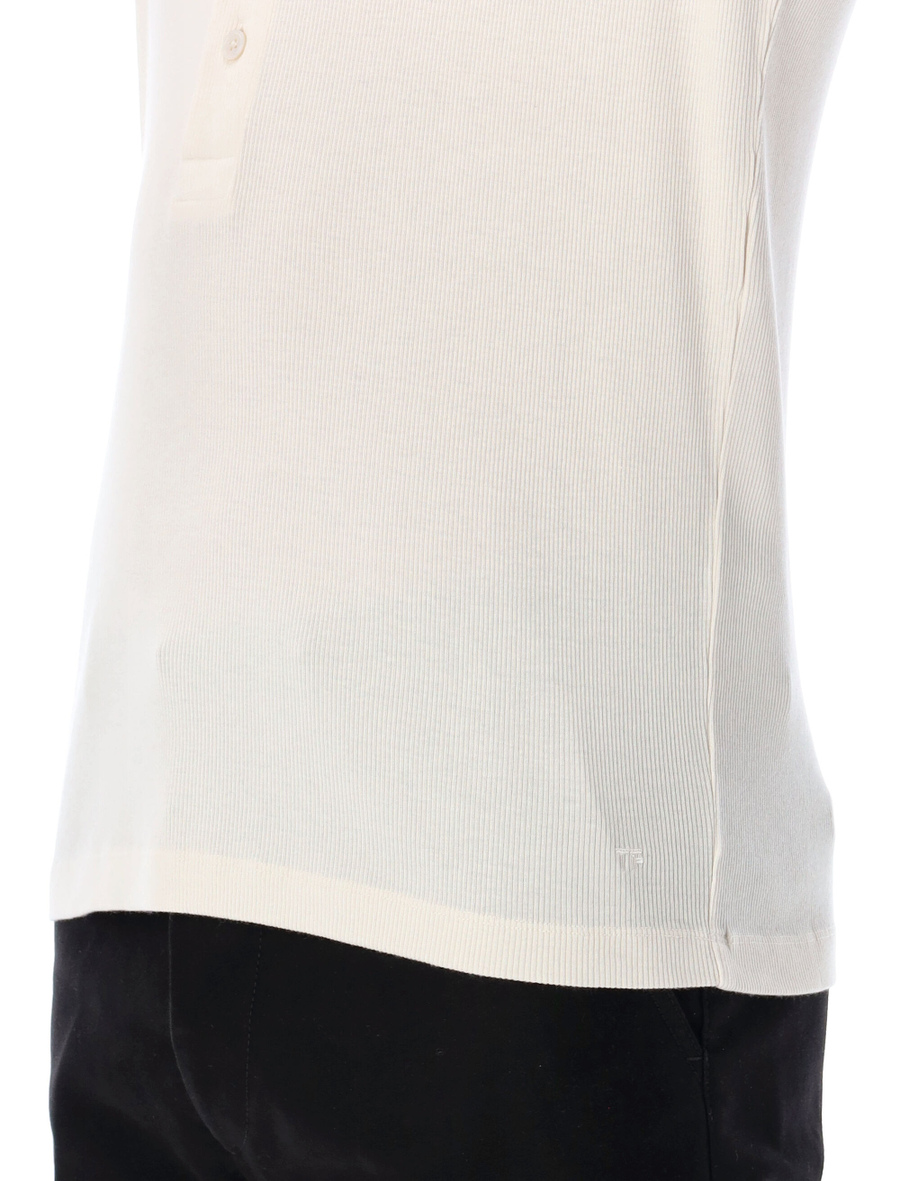 Cotton and modal rib Henley - Spazio Pritelli