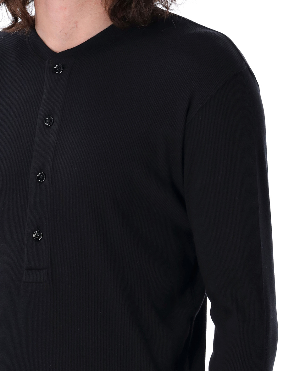 Cotton and modal rib Henley - Spazio Pritelli