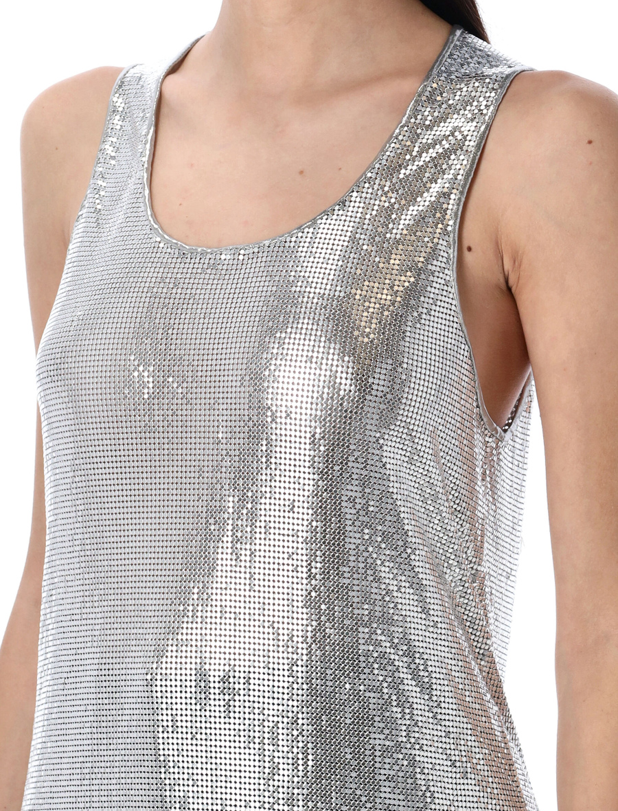 Metallic mesh tank top - Spazio Pritelli