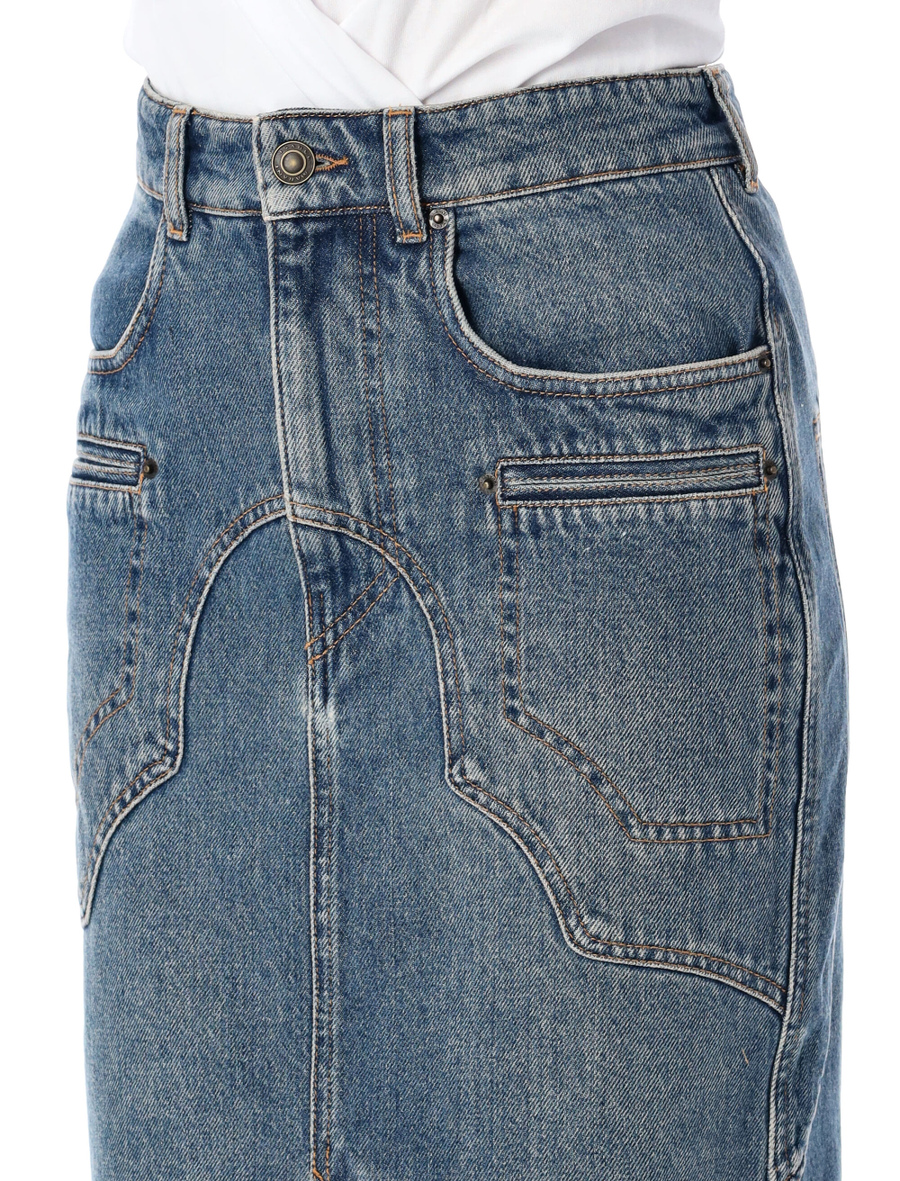 Britt denim midi skirt - Spazio Pritelli