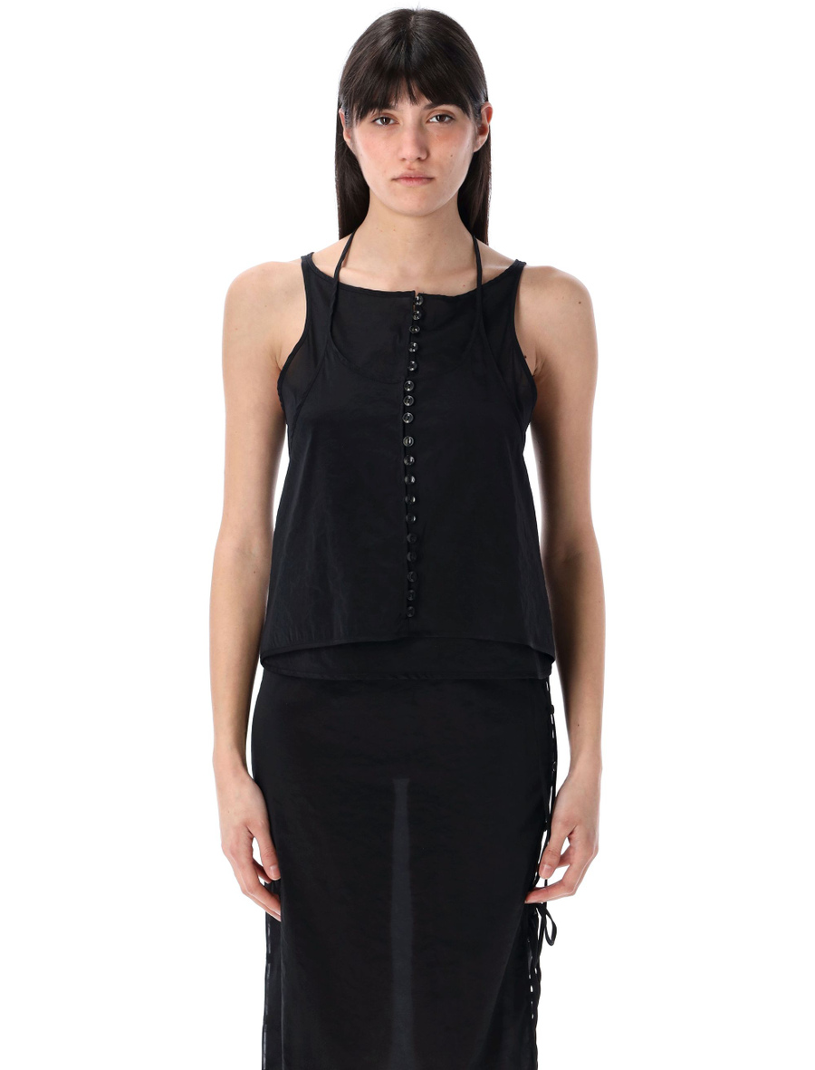See-through button loop top - Spazio Pritelli