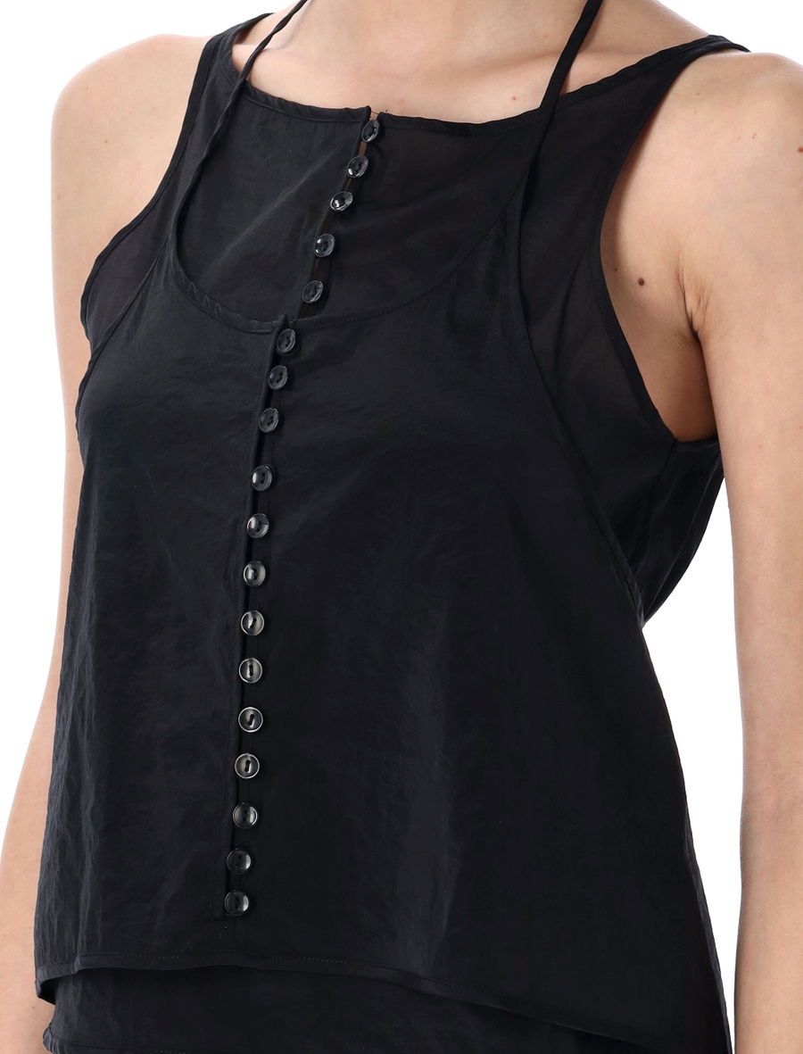 See-through button loop top - Spazio Pritelli
