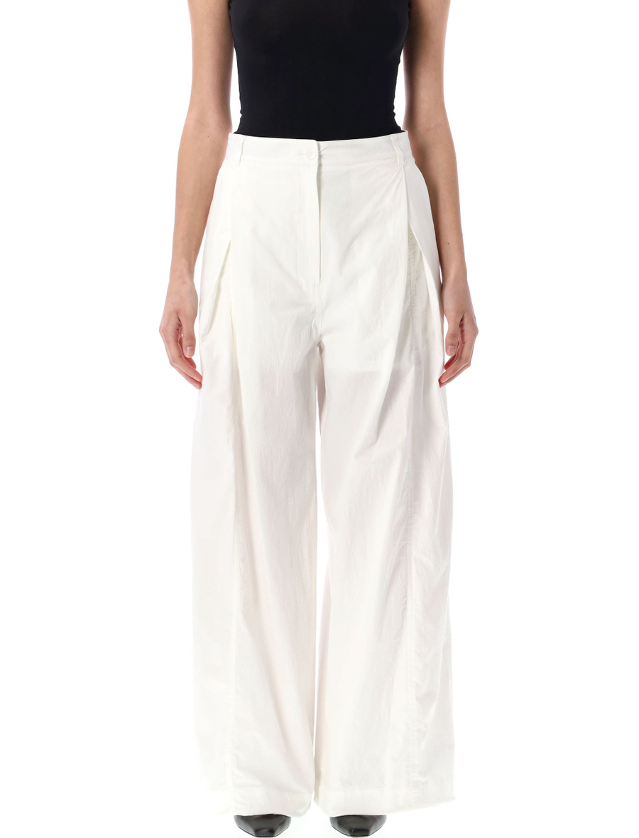 Cotton tuck wide pants - Spazio Pritelli