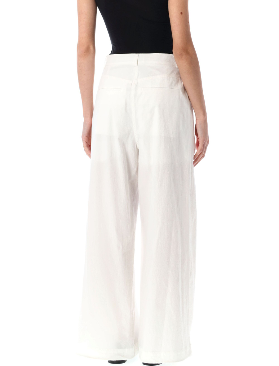 Cotton tuck wide pants - Spazio Pritelli