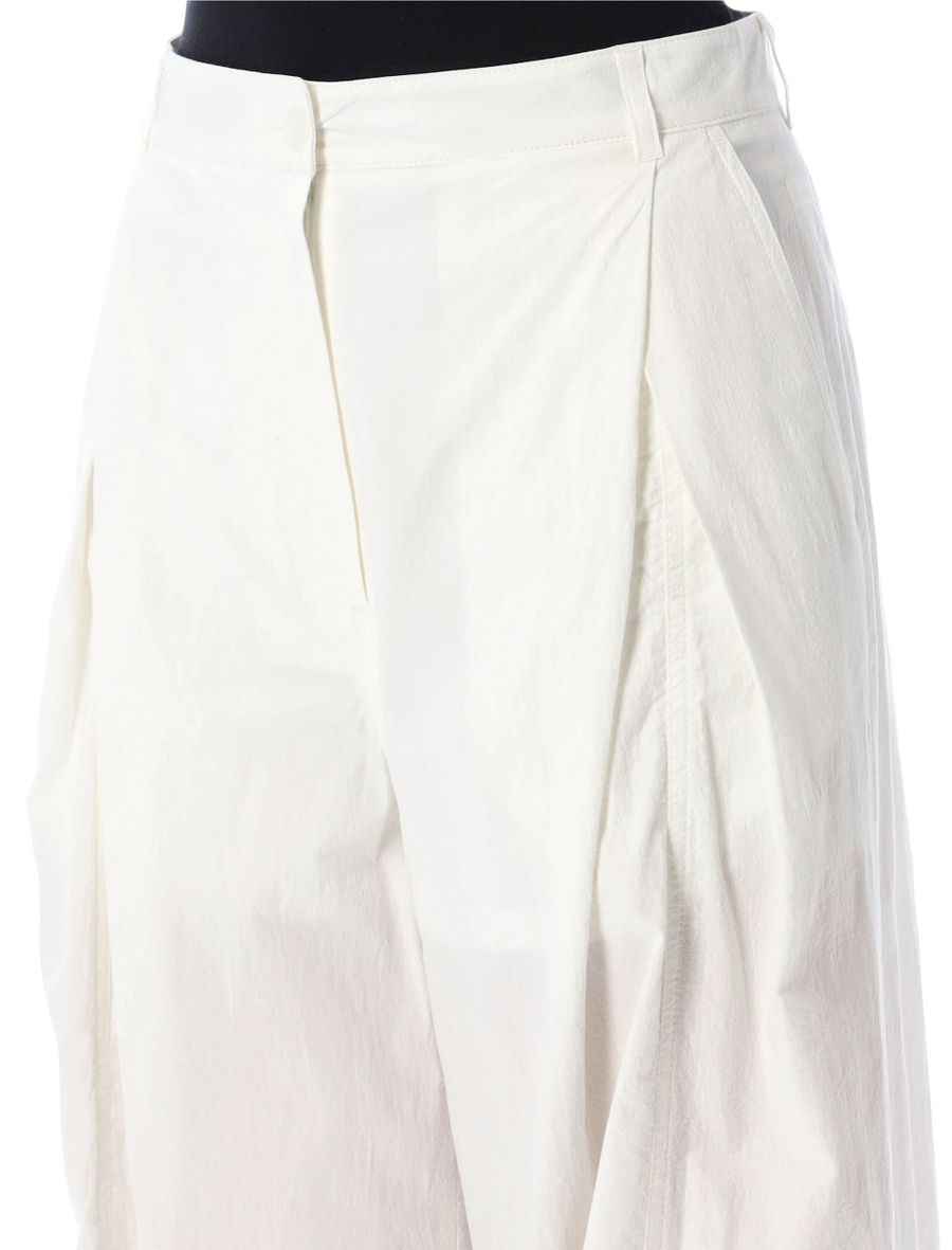 Cotton tuck wide pants - Spazio Pritelli
