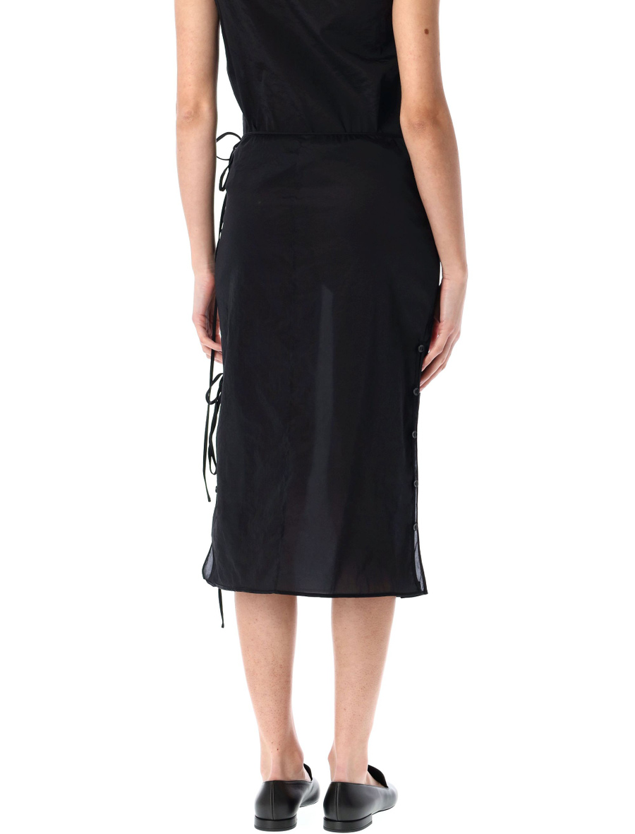 See-throught button loop midi skirt - Spazio Pritelli